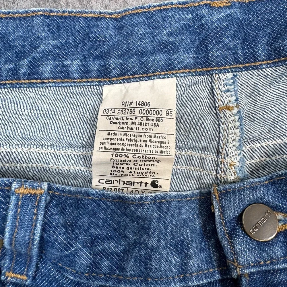 Carhartt Jeans Men's‎ Size 37 Vintage Blue Medium Wash Denim Pants Relaxed Fit